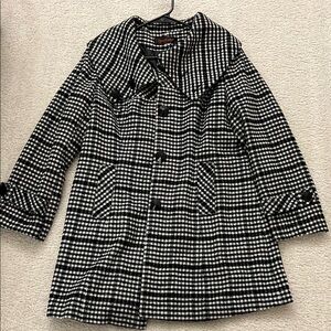 Betsey Johnson Black and White Pea Coat